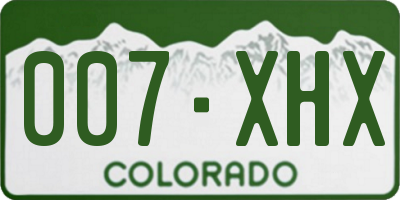 CO license plate 007XHX