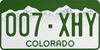 CO license plate 007XHY