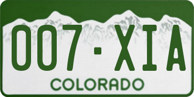 CO license plate 007XIA
