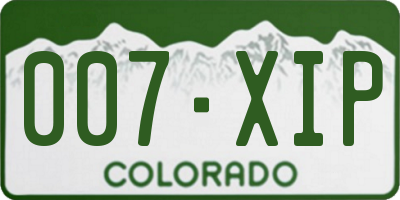 CO license plate 007XIP