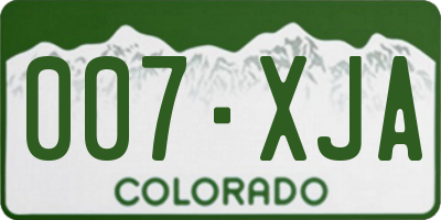 CO license plate 007XJA