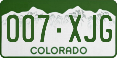 CO license plate 007XJG