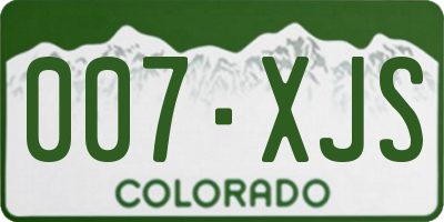 CO license plate 007XJS