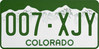 CO license plate 007XJY