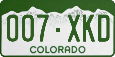 CO license plate 007XKD