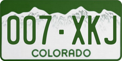 CO license plate 007XKJ