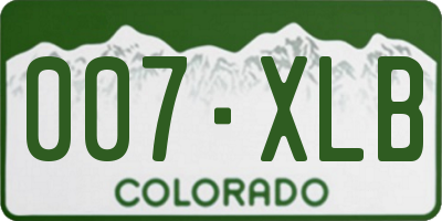 CO license plate 007XLB