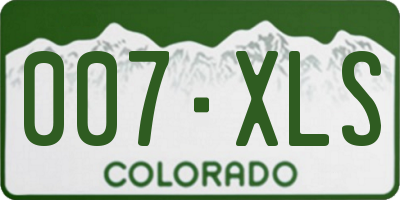 CO license plate 007XLS