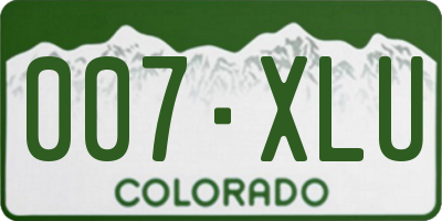 CO license plate 007XLU