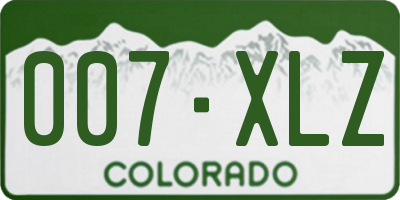 CO license plate 007XLZ