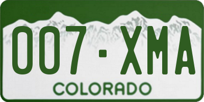 CO license plate 007XMA