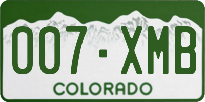 CO license plate 007XMB