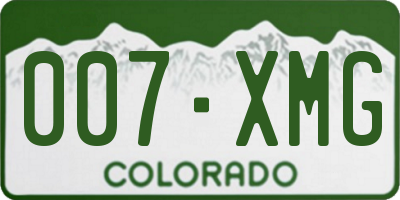 CO license plate 007XMG