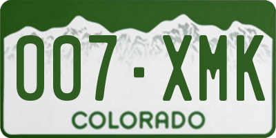 CO license plate 007XMK