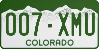 CO license plate 007XMU