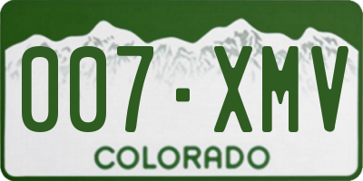 CO license plate 007XMV