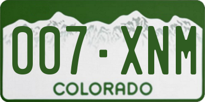 CO license plate 007XNM