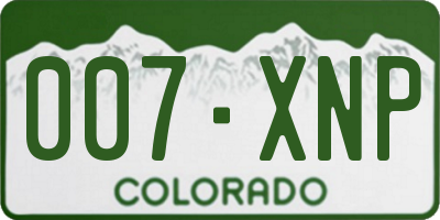 CO license plate 007XNP