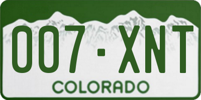 CO license plate 007XNT