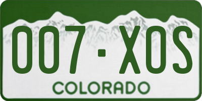 CO license plate 007XOS
