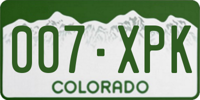 CO license plate 007XPK