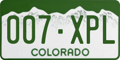 CO license plate 007XPL