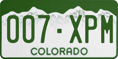 CO license plate 007XPM