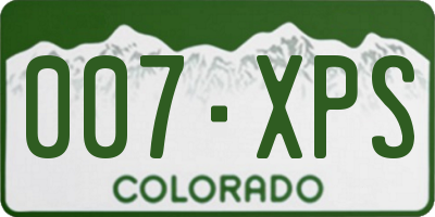 CO license plate 007XPS