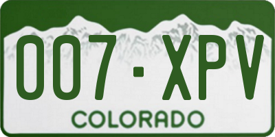 CO license plate 007XPV