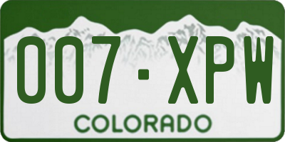 CO license plate 007XPW