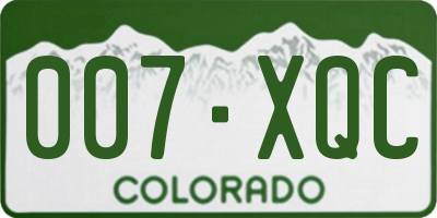 CO license plate 007XQC
