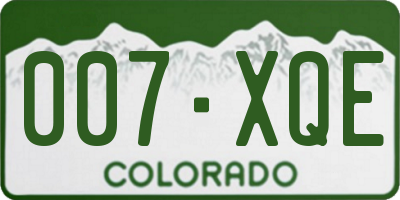 CO license plate 007XQE
