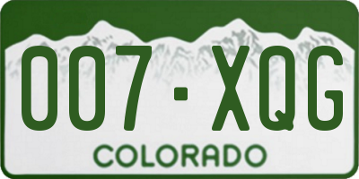CO license plate 007XQG