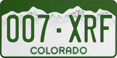 CO license plate 007XRF