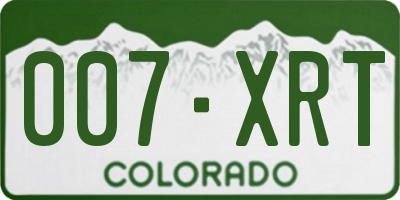 CO license plate 007XRT