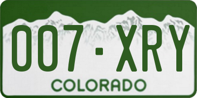 CO license plate 007XRY