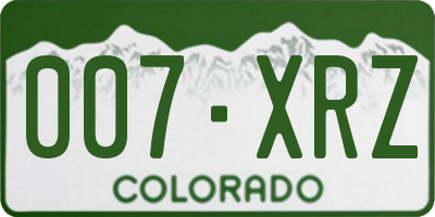 CO license plate 007XRZ