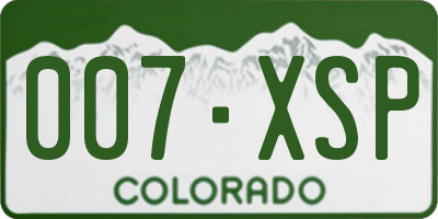 CO license plate 007XSP
