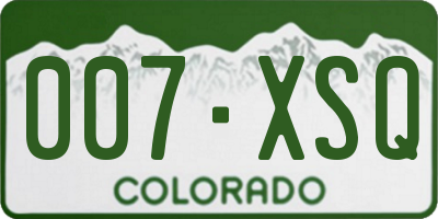 CO license plate 007XSQ