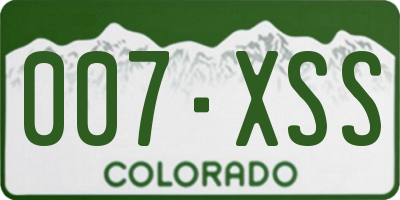 CO license plate 007XSS