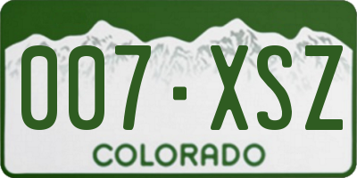CO license plate 007XSZ