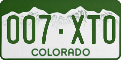 CO license plate 007XTO