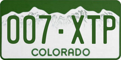 CO license plate 007XTP