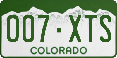 CO license plate 007XTS