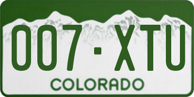 CO license plate 007XTU