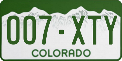 CO license plate 007XTY