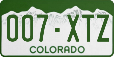 CO license plate 007XTZ