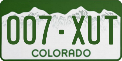 CO license plate 007XUT