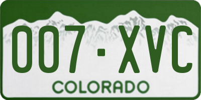 CO license plate 007XVC