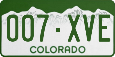 CO license plate 007XVE